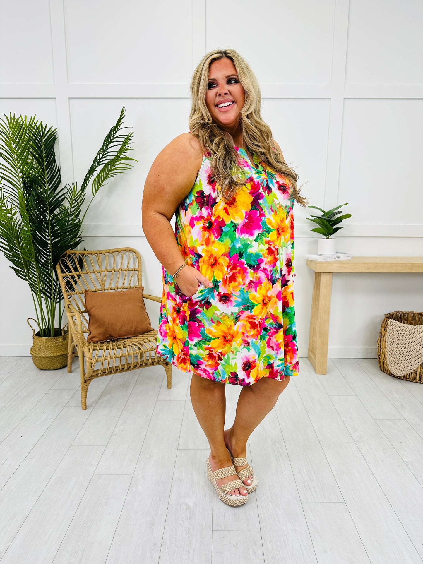 Palms And Plans Dress in Rosemary Beach Print