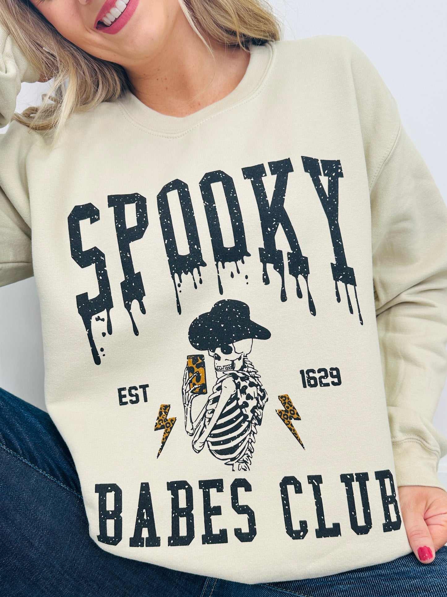 Spooky Babes Club Graphic Crewneck Sweatshirt