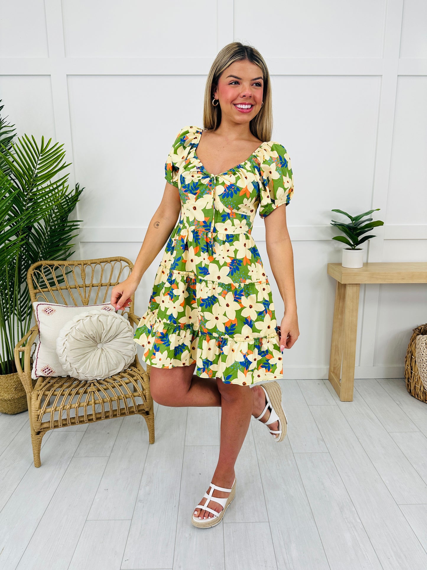 Enchanted Garden Dress in Leaf