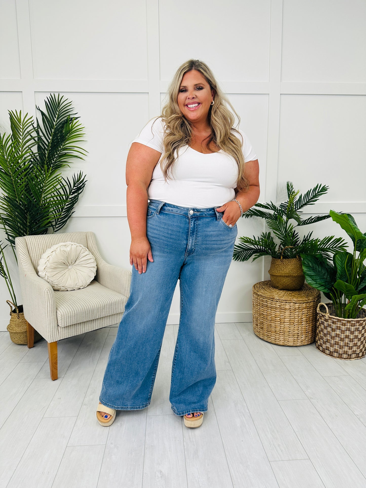 Lovervet Swept Away Palazzo Jeans
