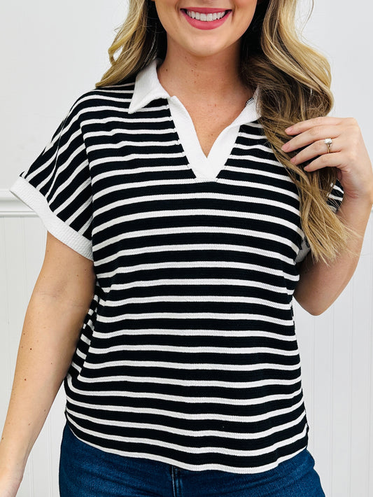 Collared Contrast Top- Multiple Colors!