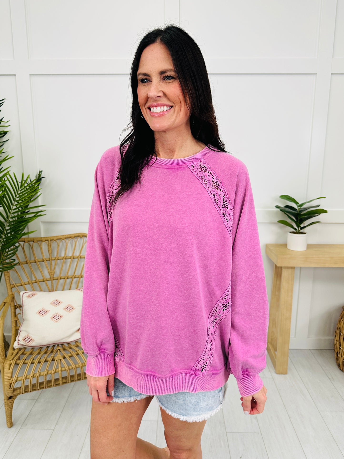 Lace Haven Pullover in Orchid