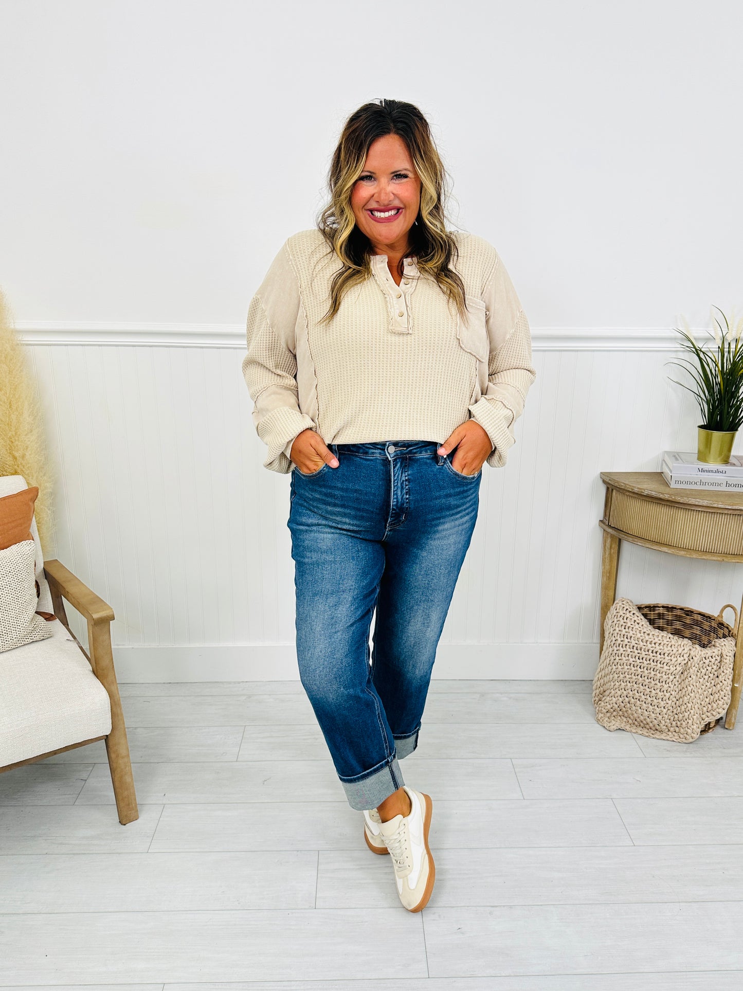Can't Cuff This Tummy Control Slim Straight Jeans