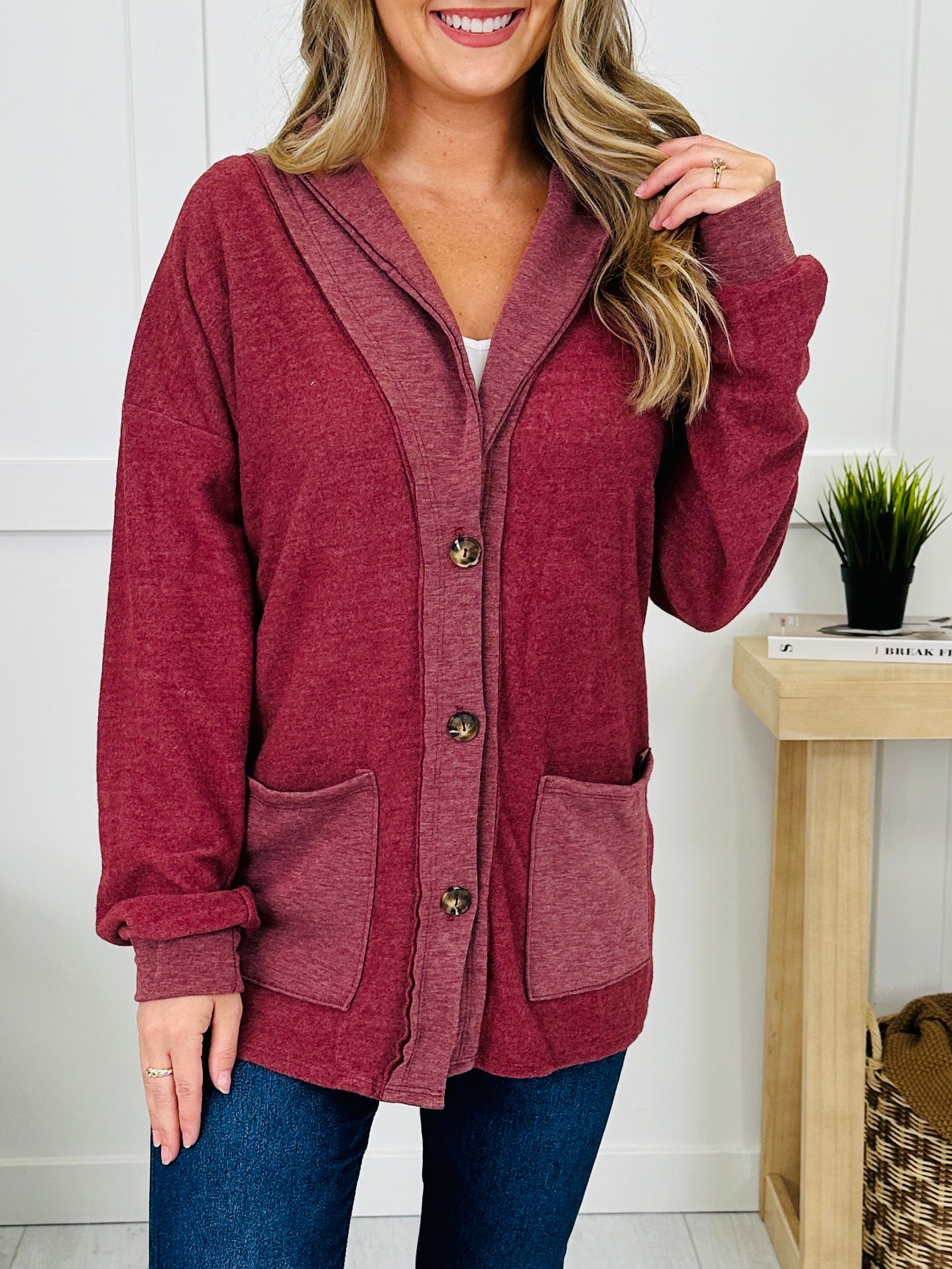 The Softest Goodbye Cardigan in Burgundy