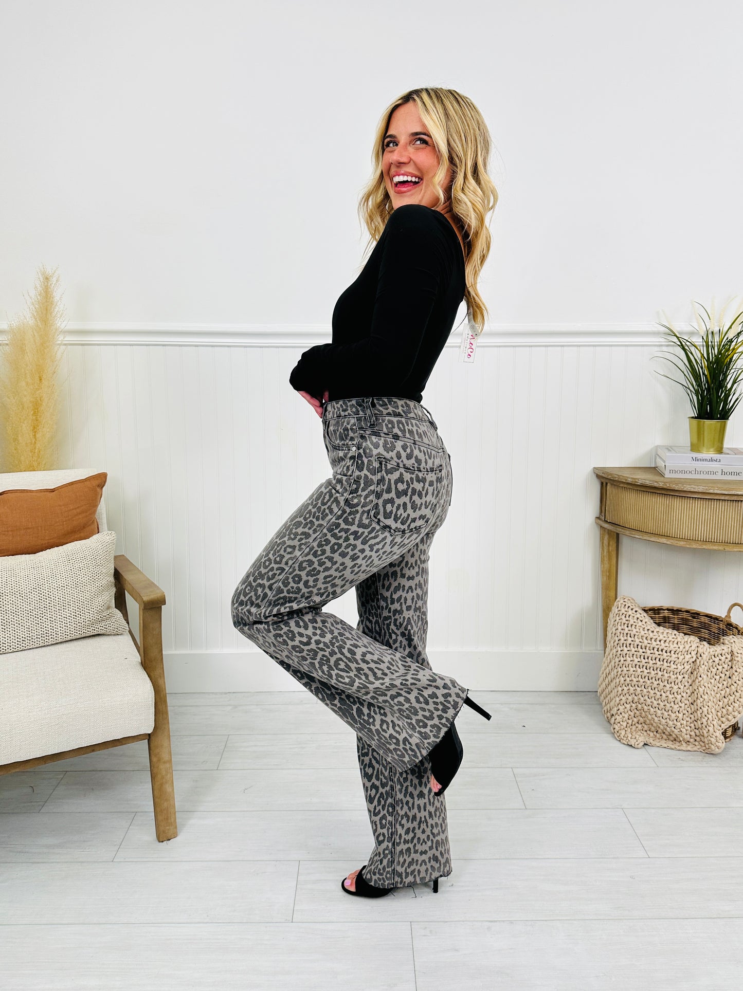 Wild Thing Tummy Control Grey Leopard Jeans
