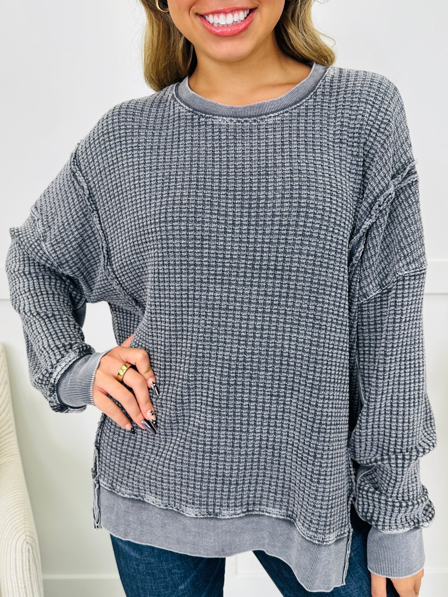 Daily Grid Pullover- Multiple Colors!