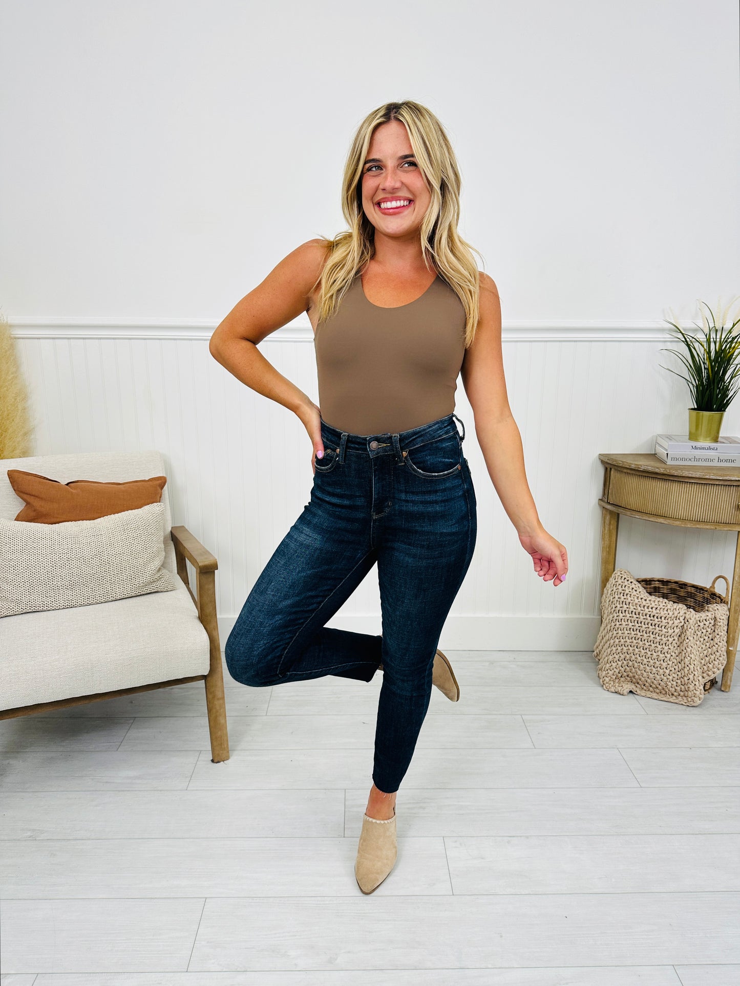MOCO Signature Sleeveless Bodysuit in Mocha- Multiple Lengths!