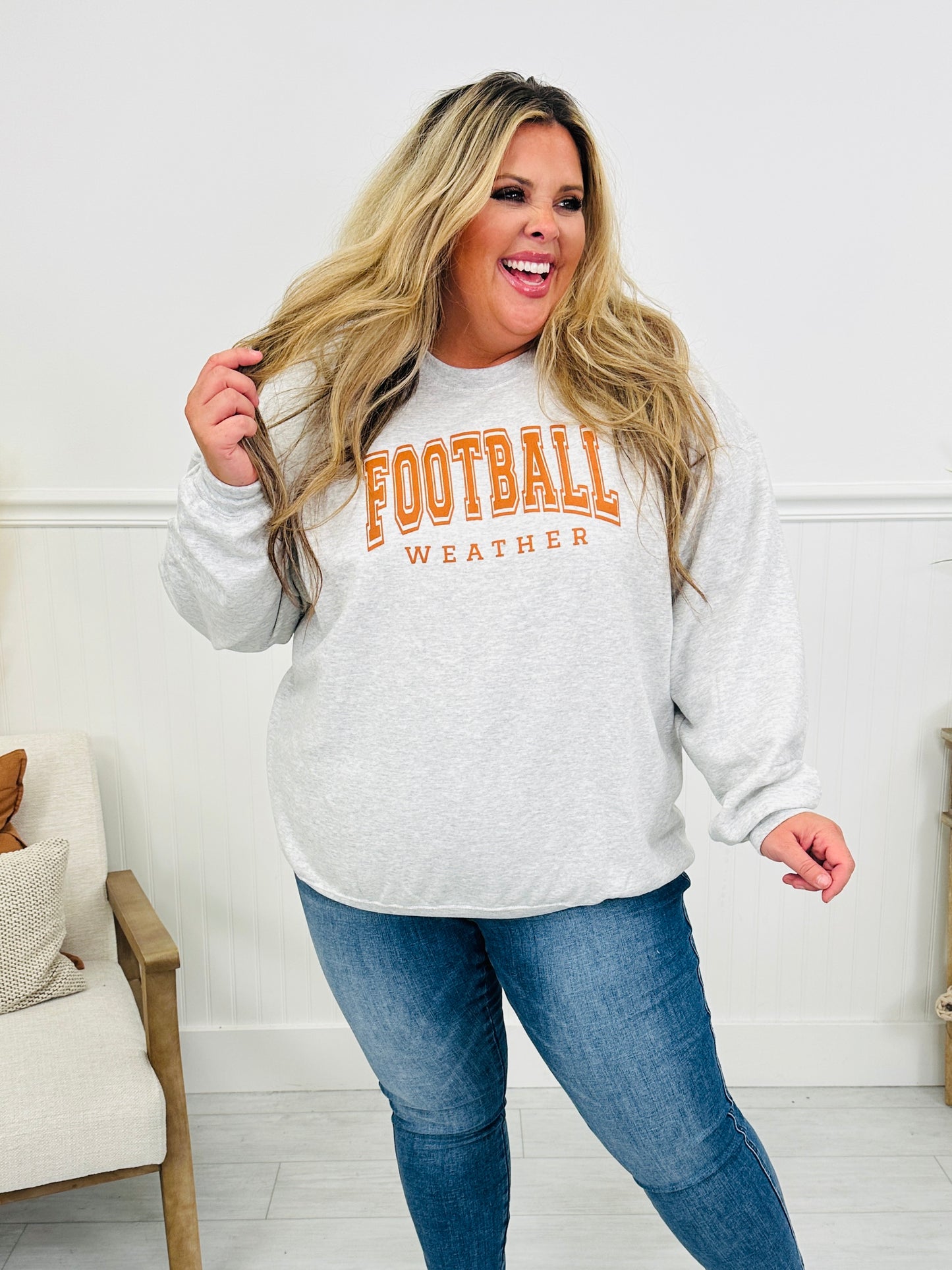 Football Weather Graphic Crewneck Sweatshirt