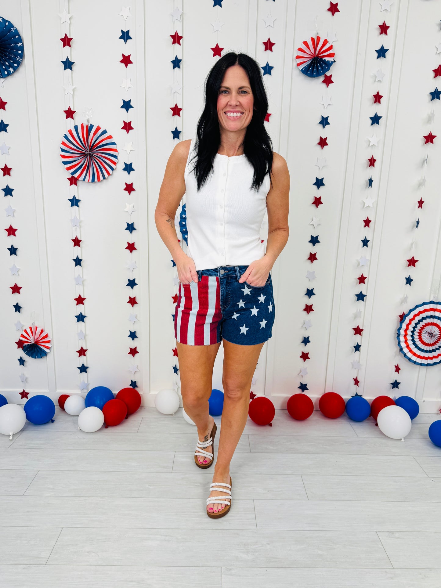 Stars and Stripes Forever Tummy Control Shorts