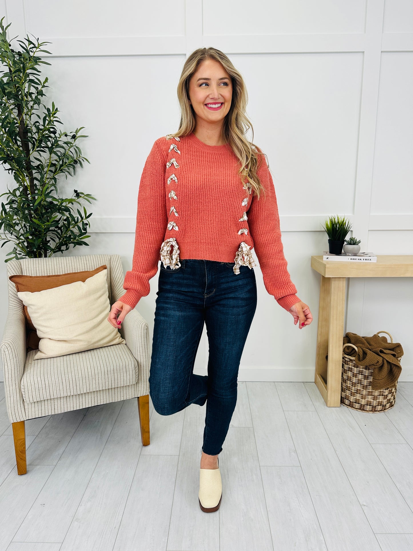 Ribbon Dreams Sweater in Rust