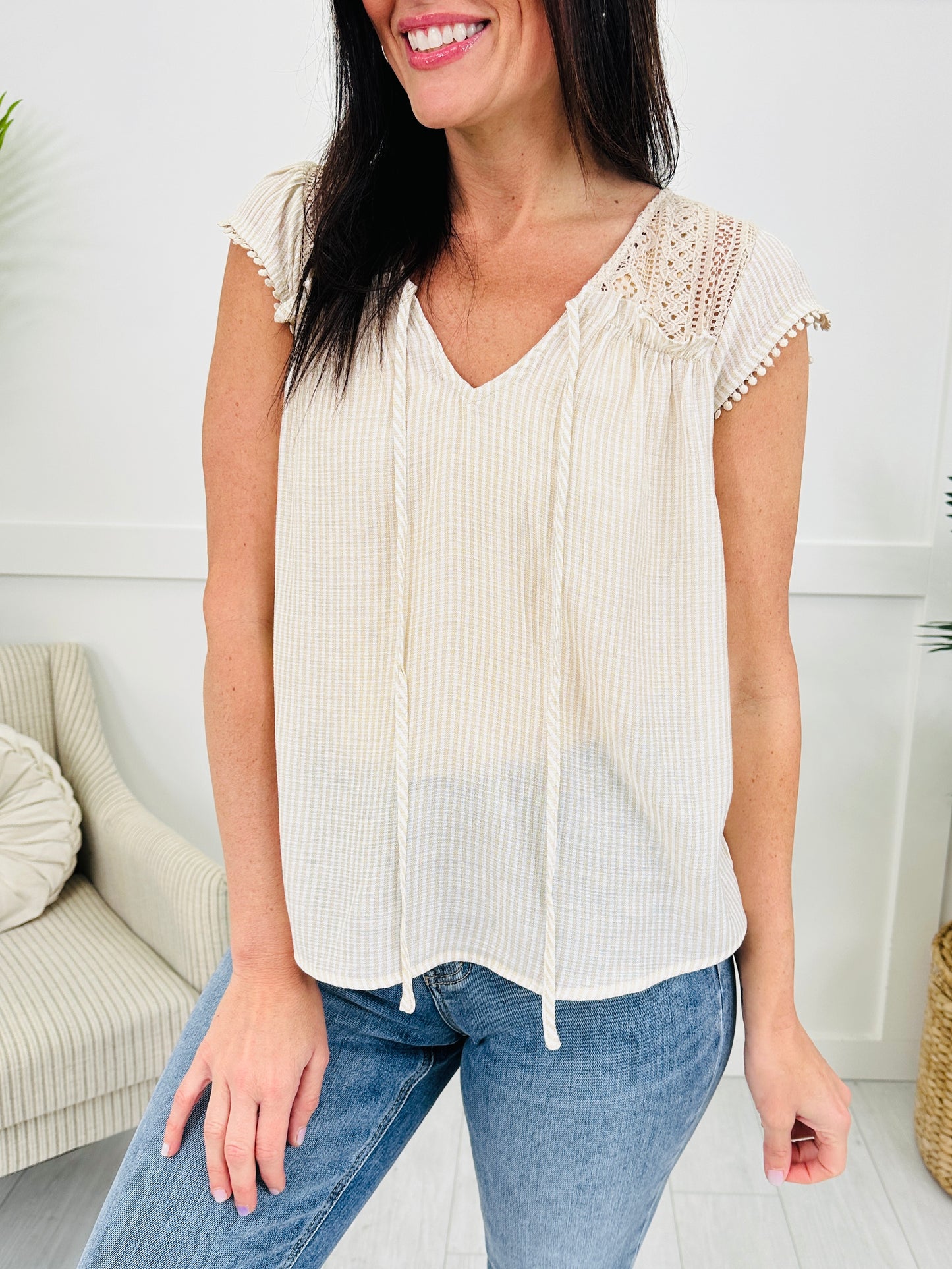 Tied And Timeless Top in Light Khaki
