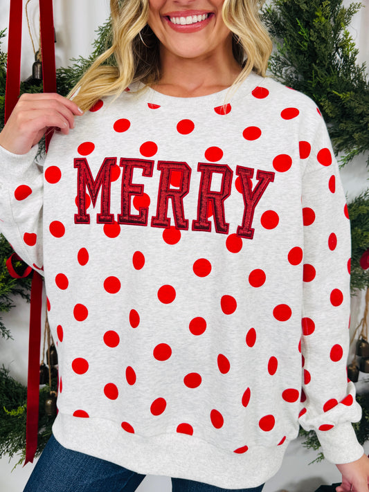 Merry On The Dot Crewneck