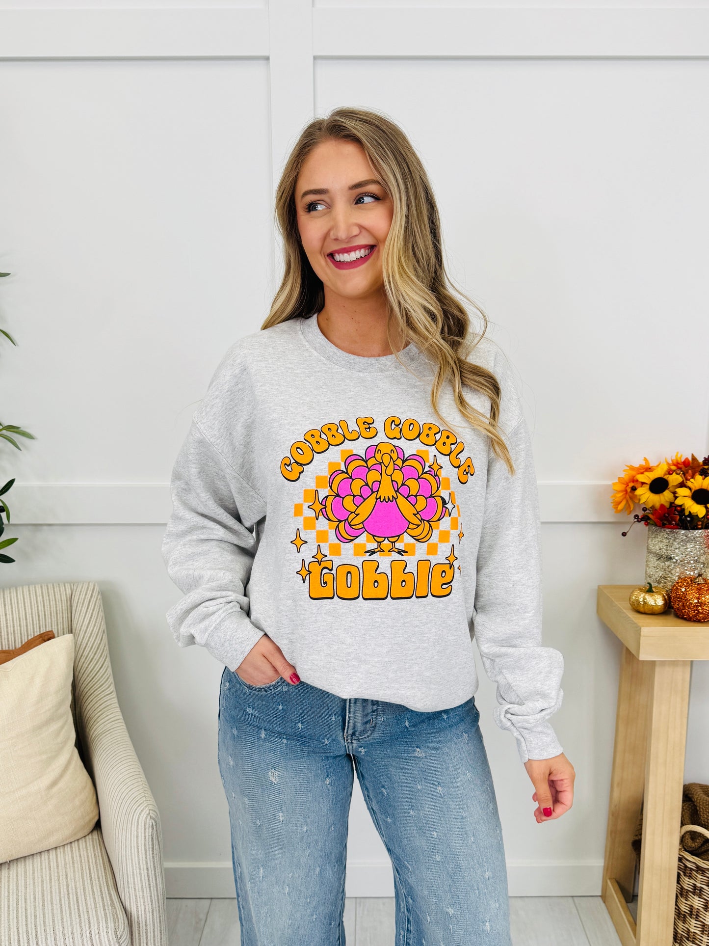 Gobble Gobble Graphic Crewneck Sweatshirt
