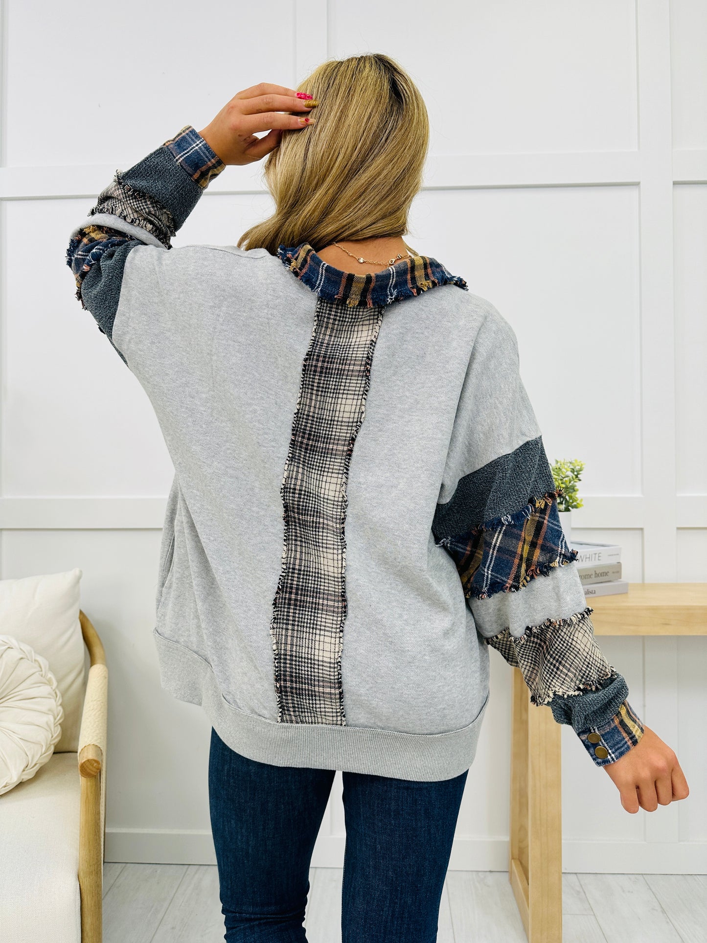 Put In Your Place Pullover In H Grey