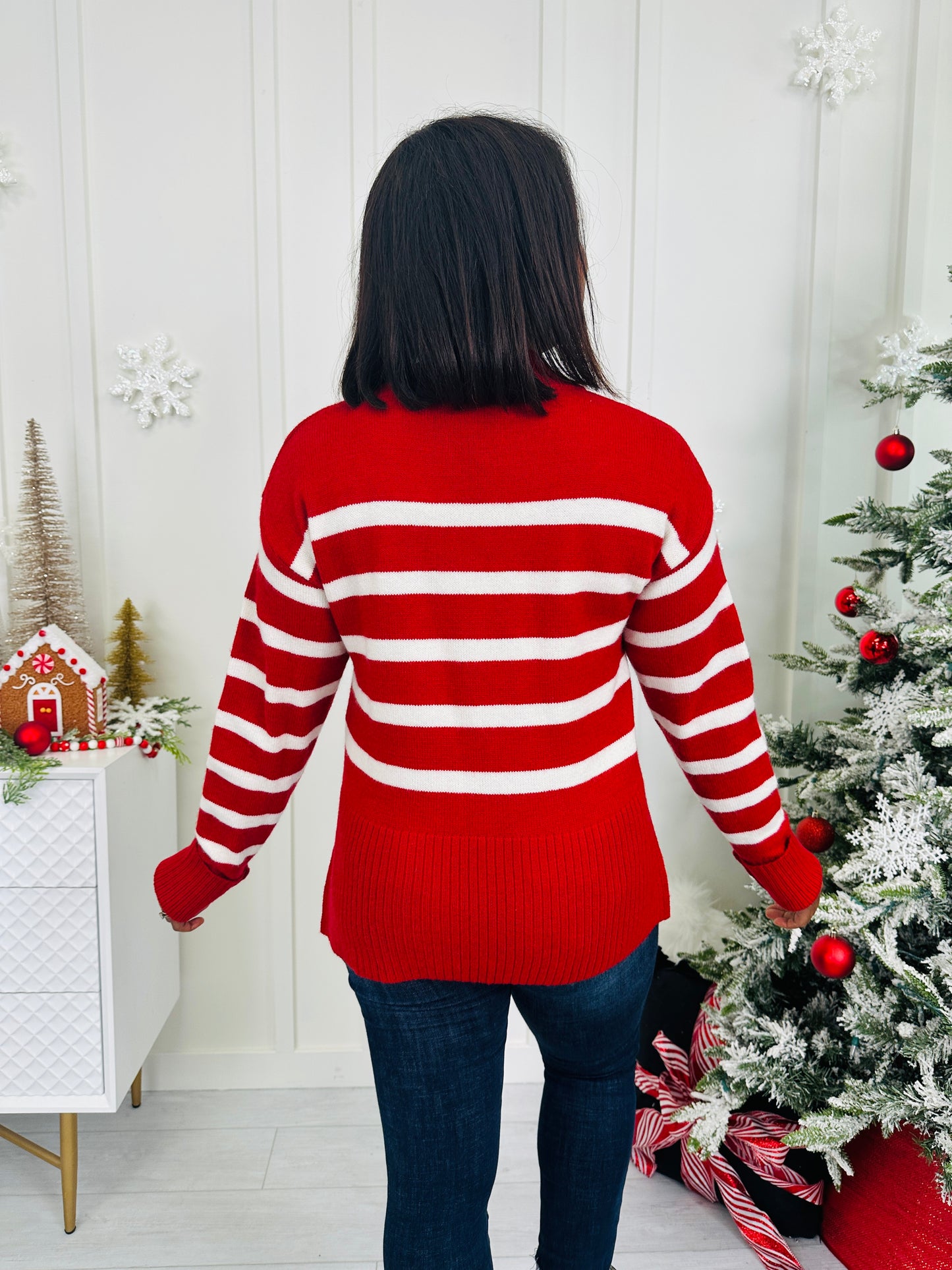 Beyond the Stripe Sweater In Candy Cane