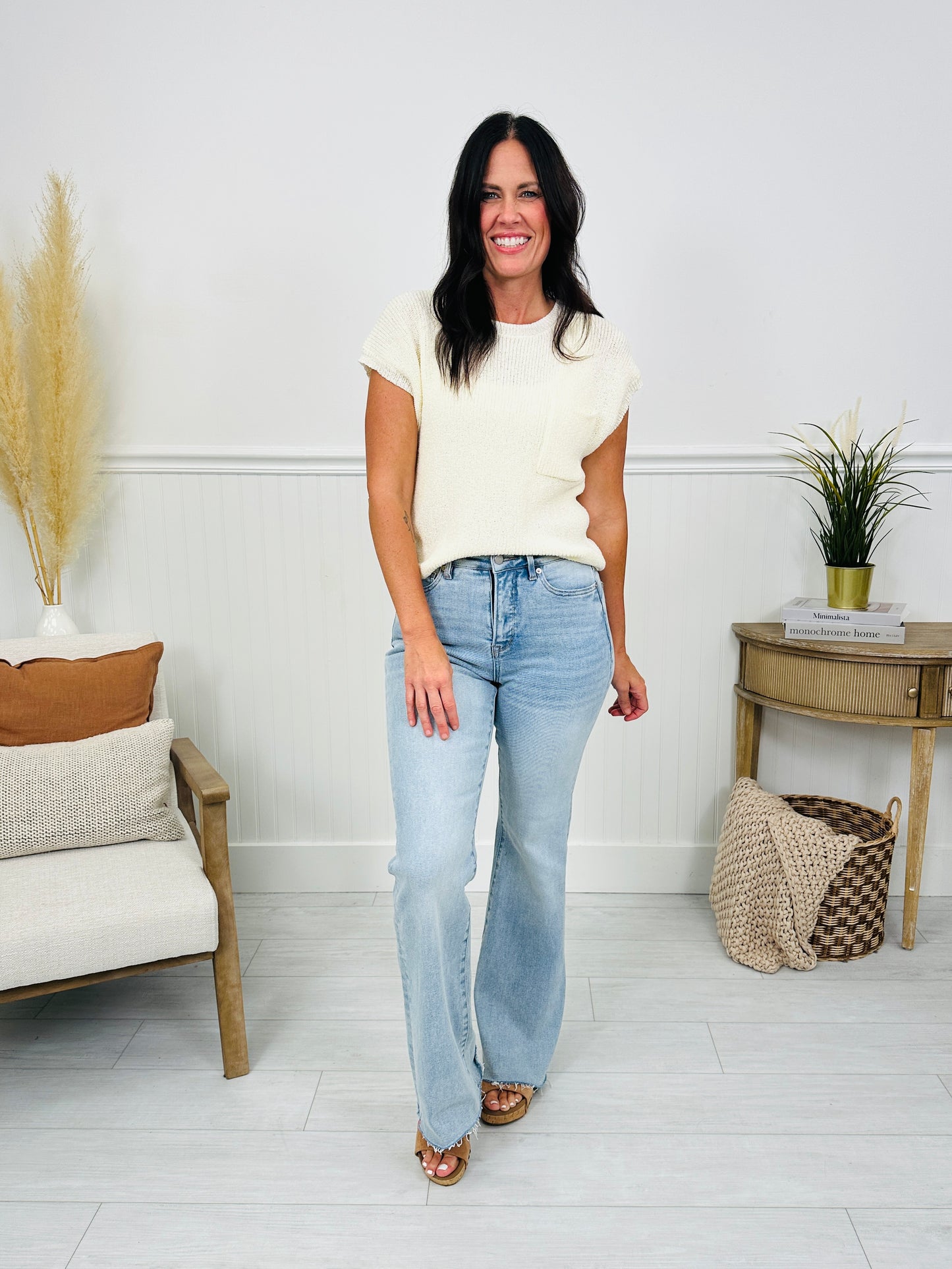 Made You Look Tummy Control Flare Vintage Wash Jeans