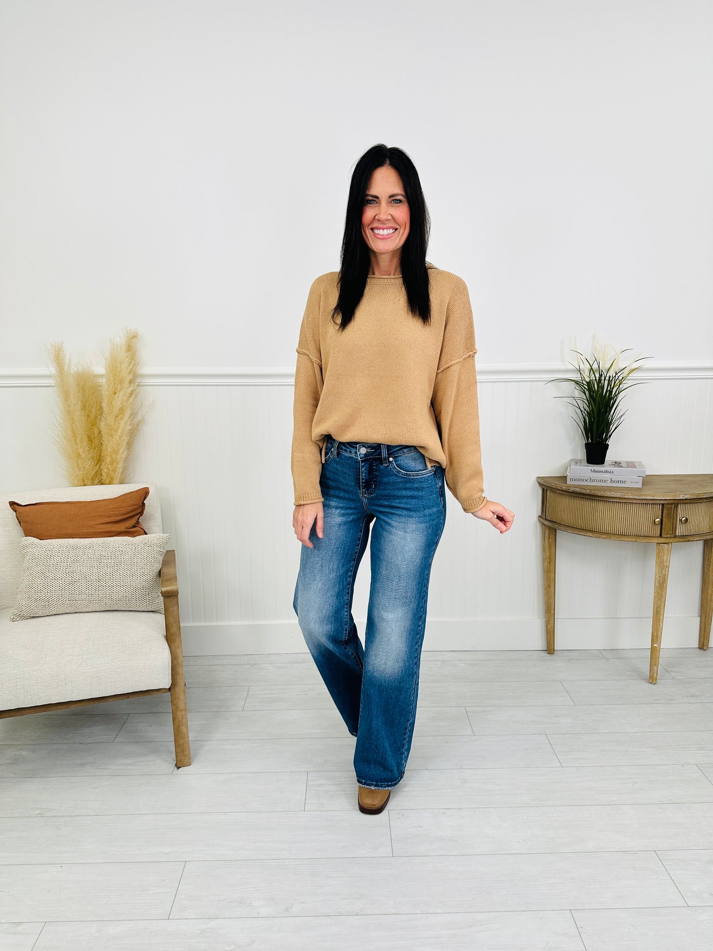 Just Four You Tummy Control Wide Leg Jeans in Four Inseams