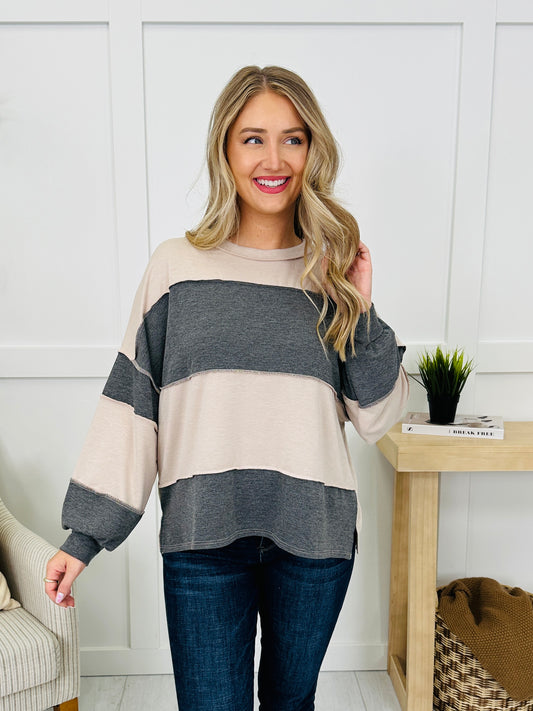 Parallel Mood Top in Latte/Charcoal