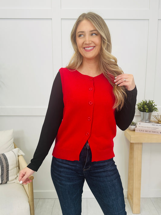 Buttoned Bold Top