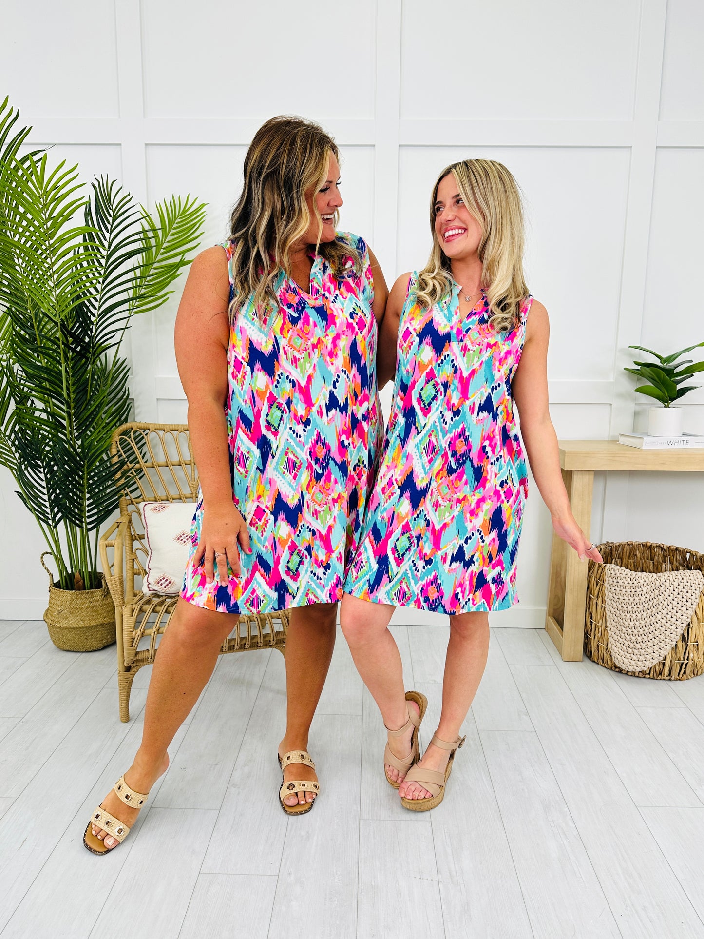 Palms And Plans Dress in Cocoa Beach Print
