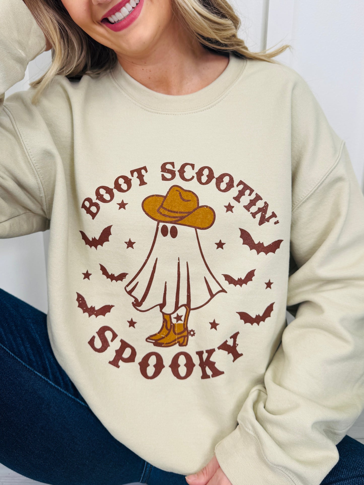 Boot Scootin Spooky Graphic Crewneck Sweatshirt