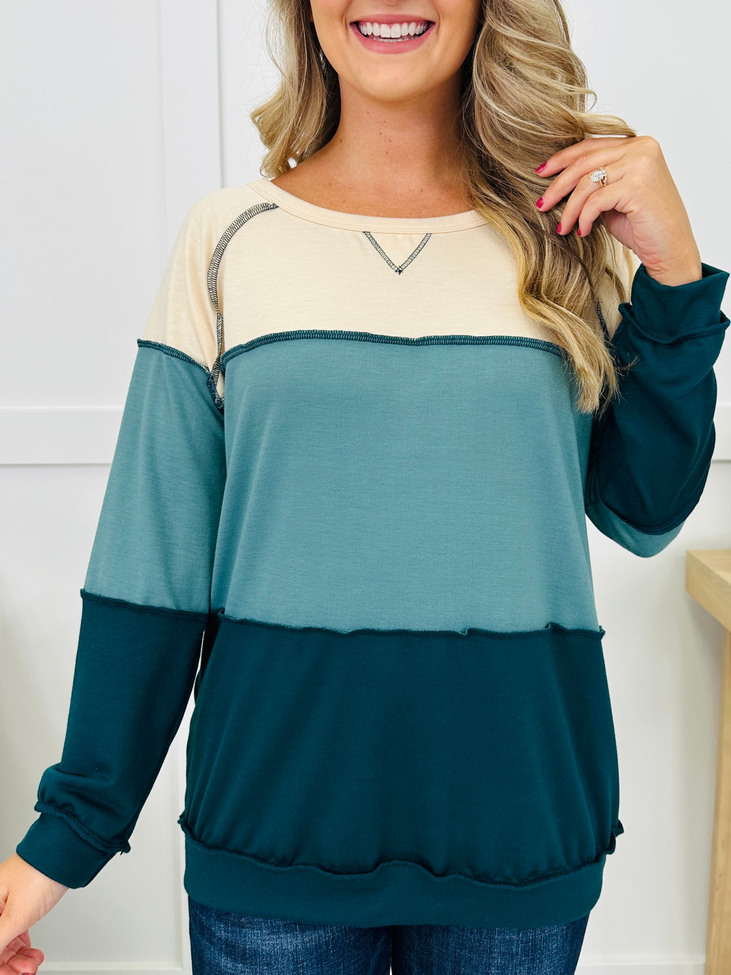Skip The Rules Top in Teal Combo