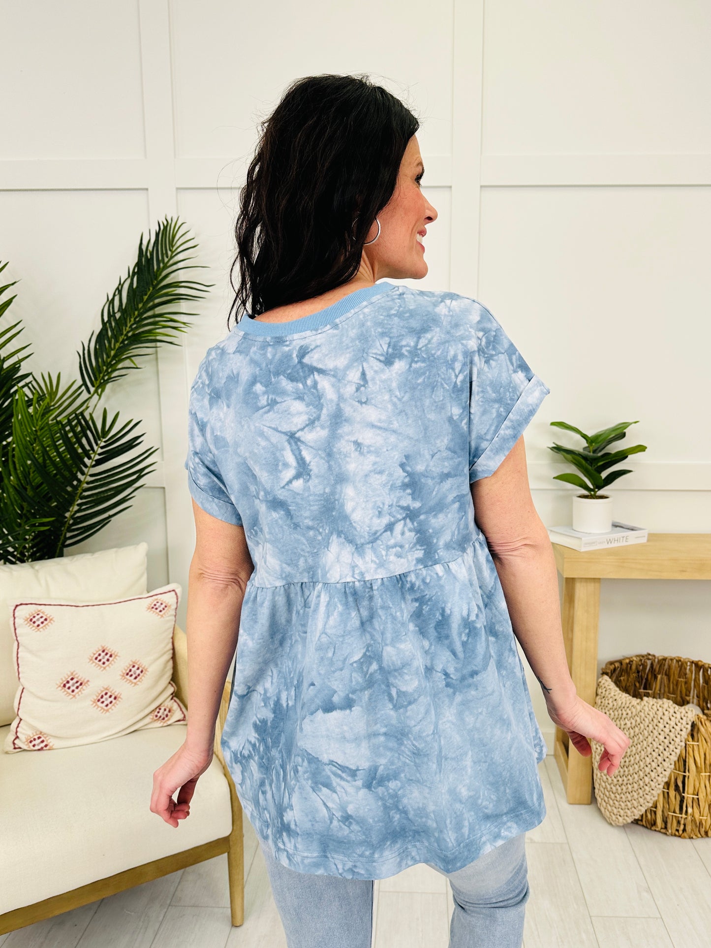 Cotton Candy Skies Top In Denim