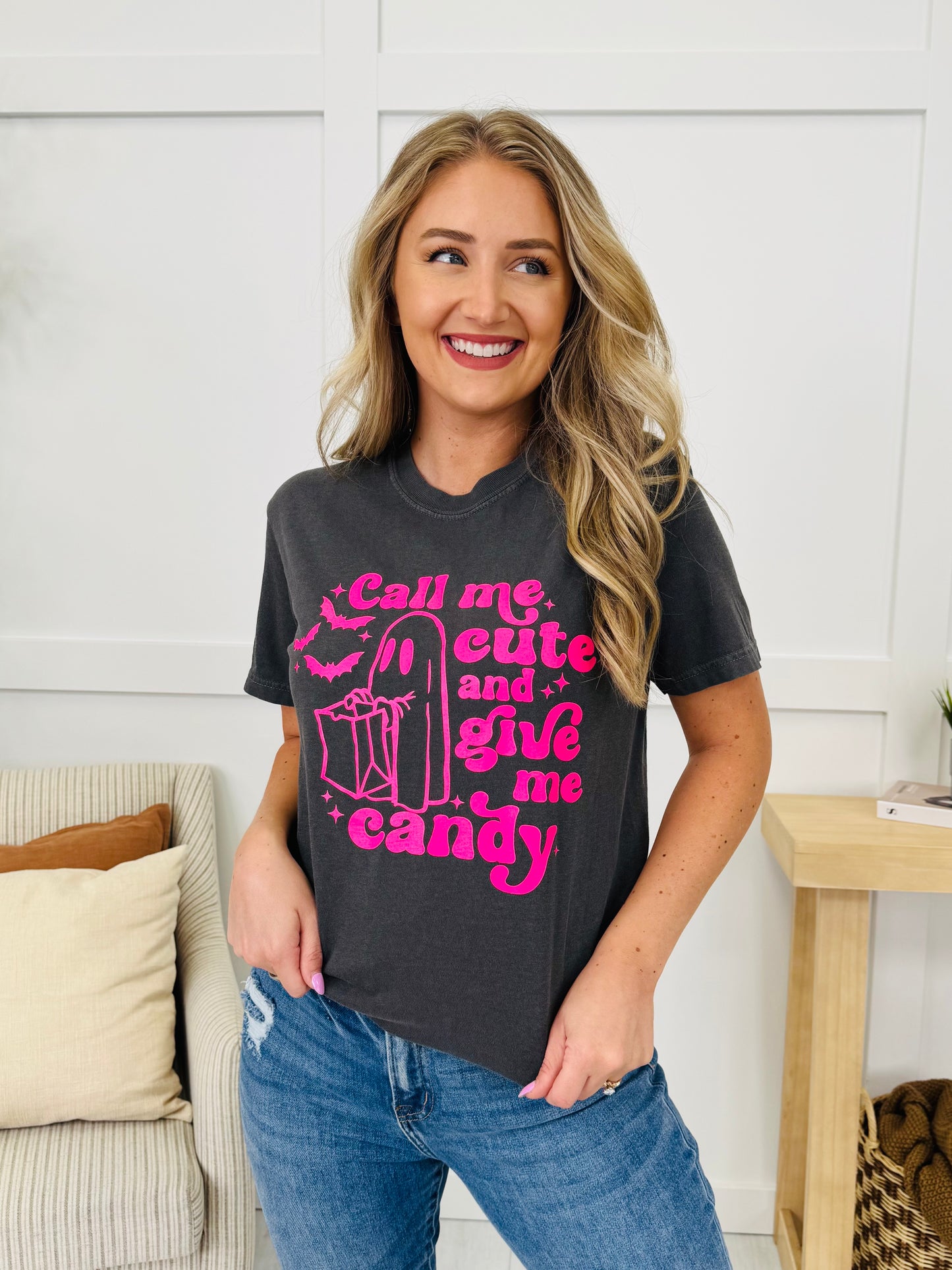 Call Me Cute and Give Me Candy Graphic Tee