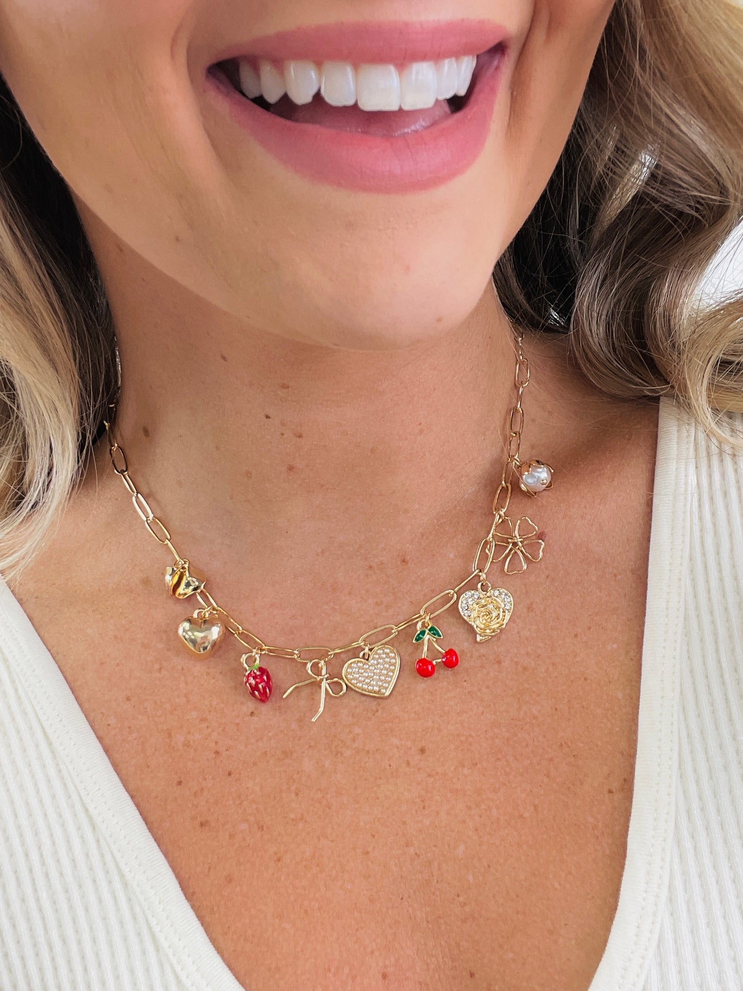 Hearts To Happiness Charm Necklace