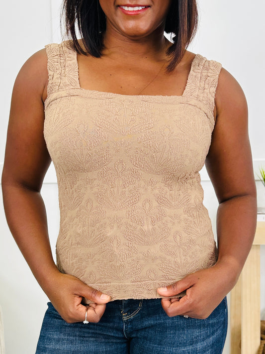 Falling Pattern Tank Top in Coffee