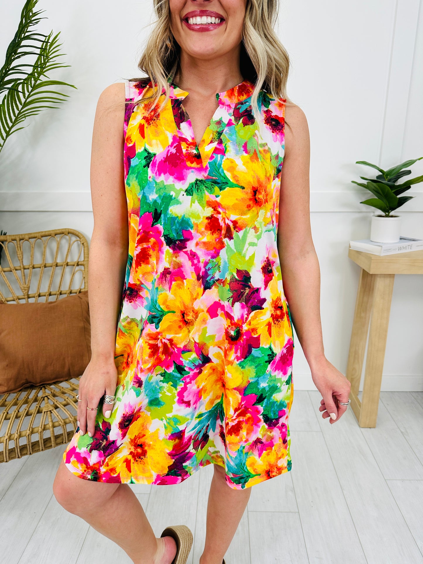 Palms And Plans Dress in Rosemary Beach Print