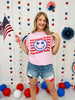 American Babe Smiley Face Graphic Tee