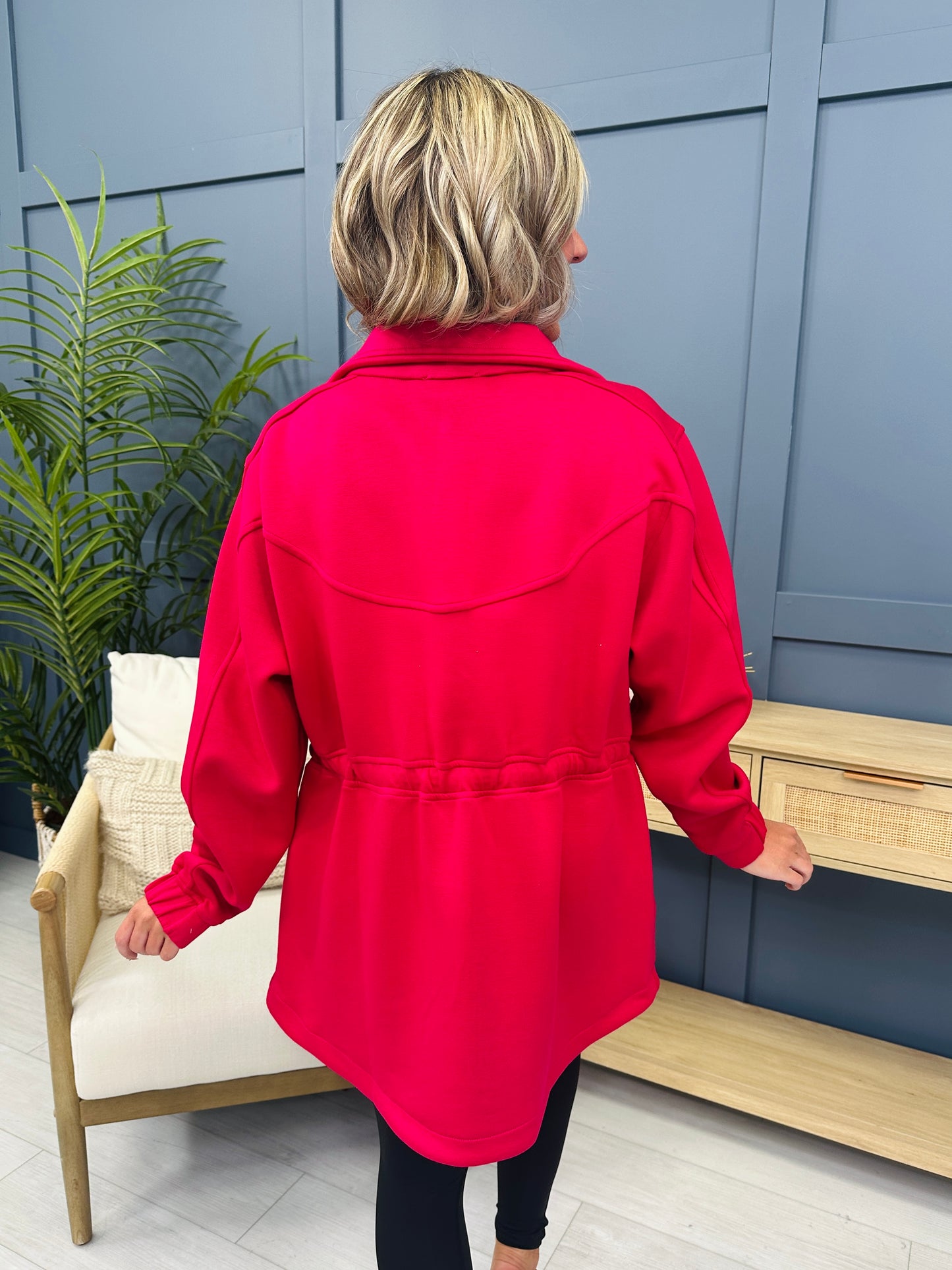 MOCO Exclusive Super Scuba Zip Up Jacket in Magenta