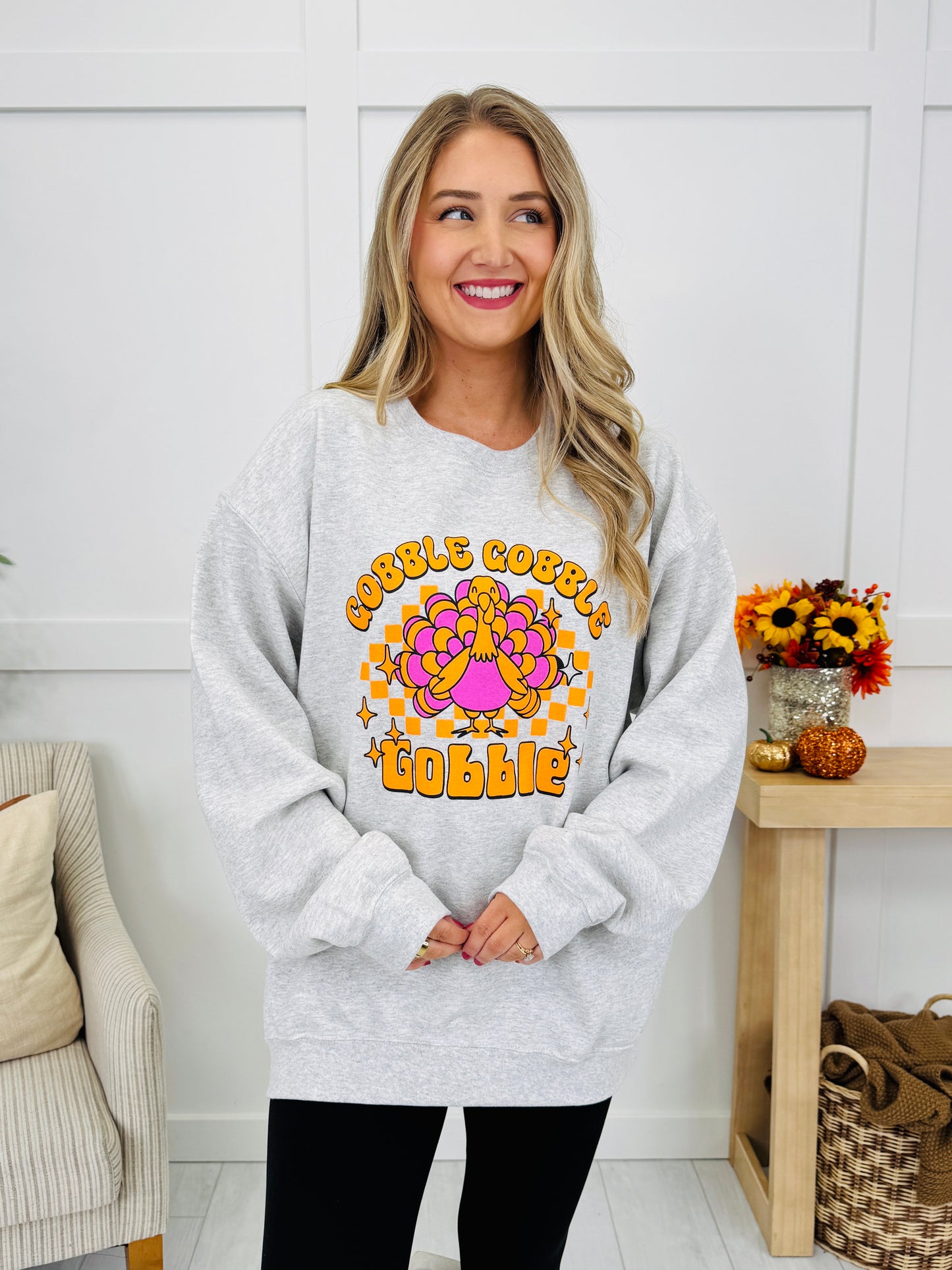 Gobble Gobble Graphic Crewneck Sweatshirt