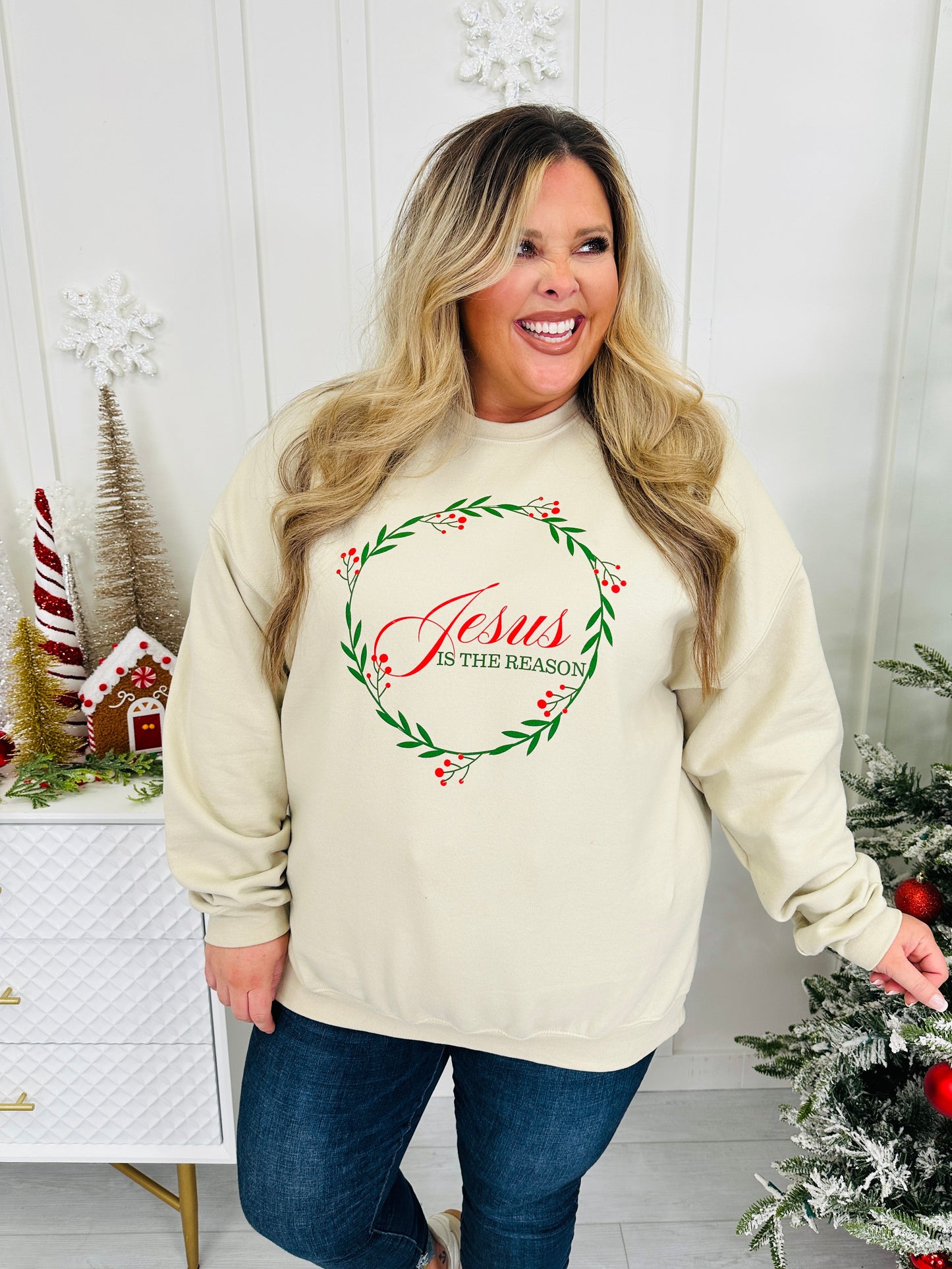 Jesus Is The Reason Graphic Crewneck Sweatshirt