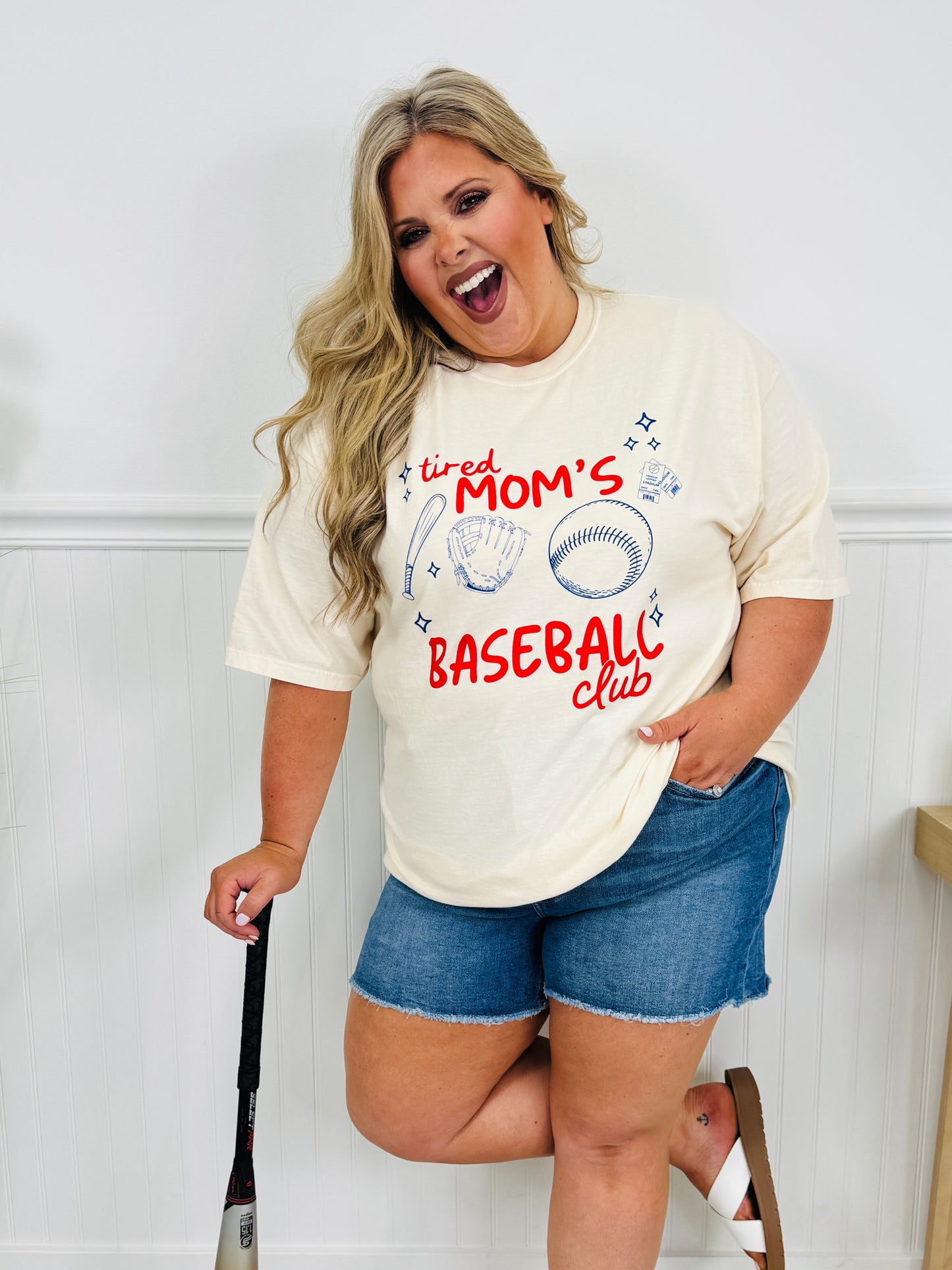 Tired Mom Baseball Club Graphic Tee