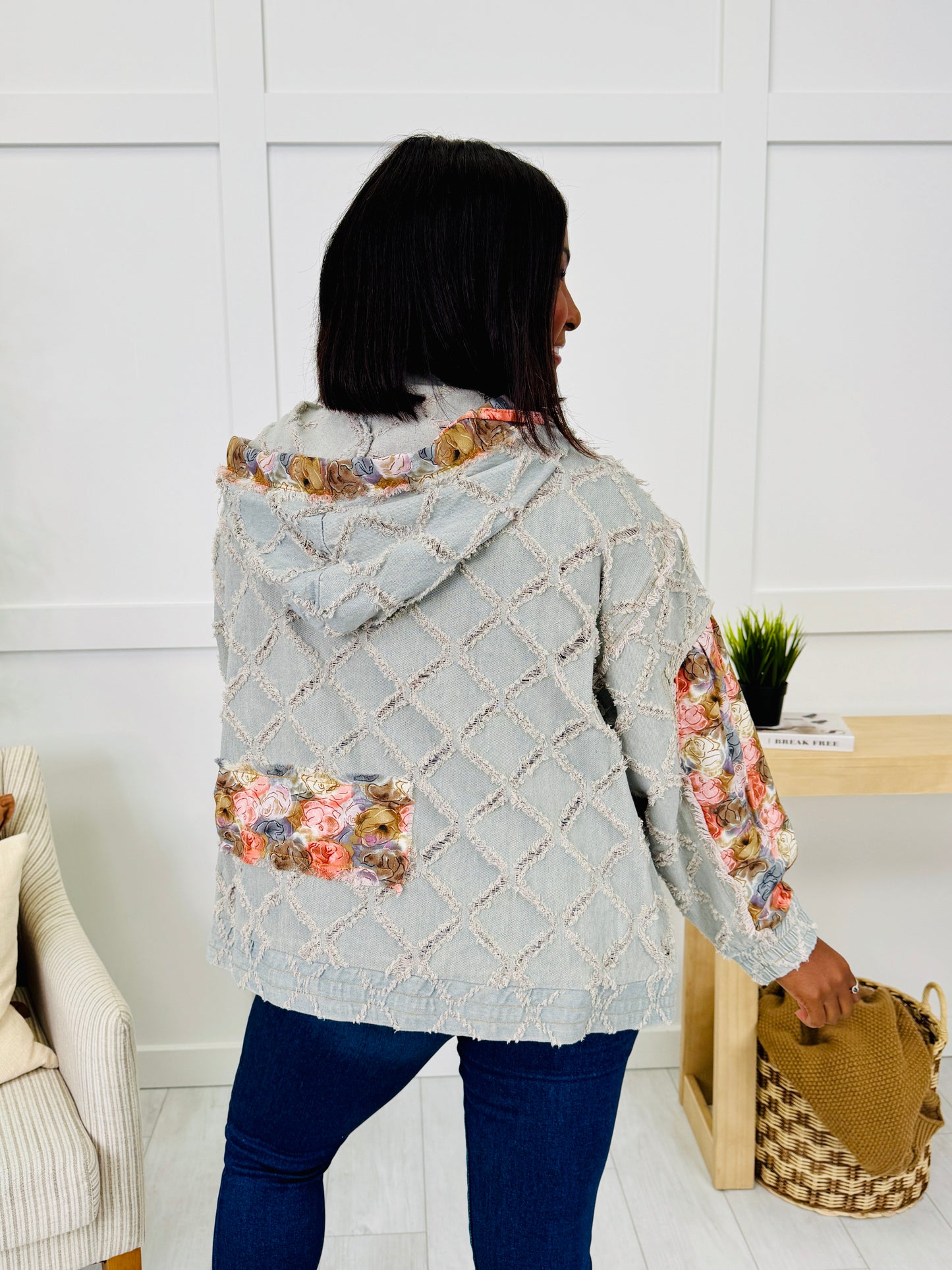 Sweet Petal Pullover in Denim Floral Multi