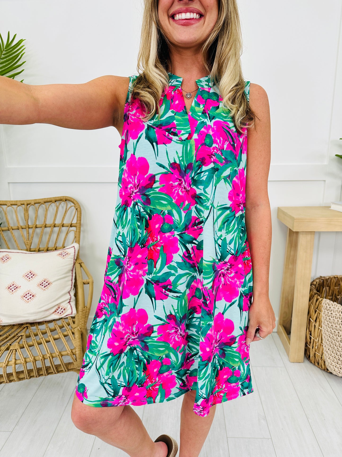 Palms and Plans Dress in St. Thomas Print