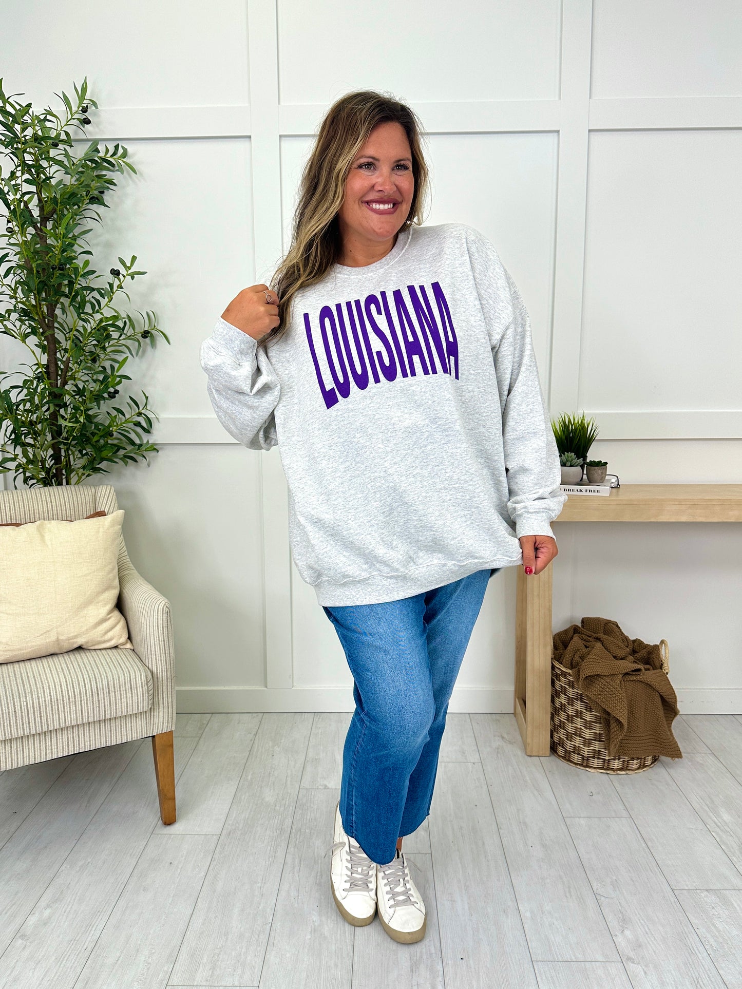 Louisiana Reversible LA Graphic Crewneck Sweatshirt