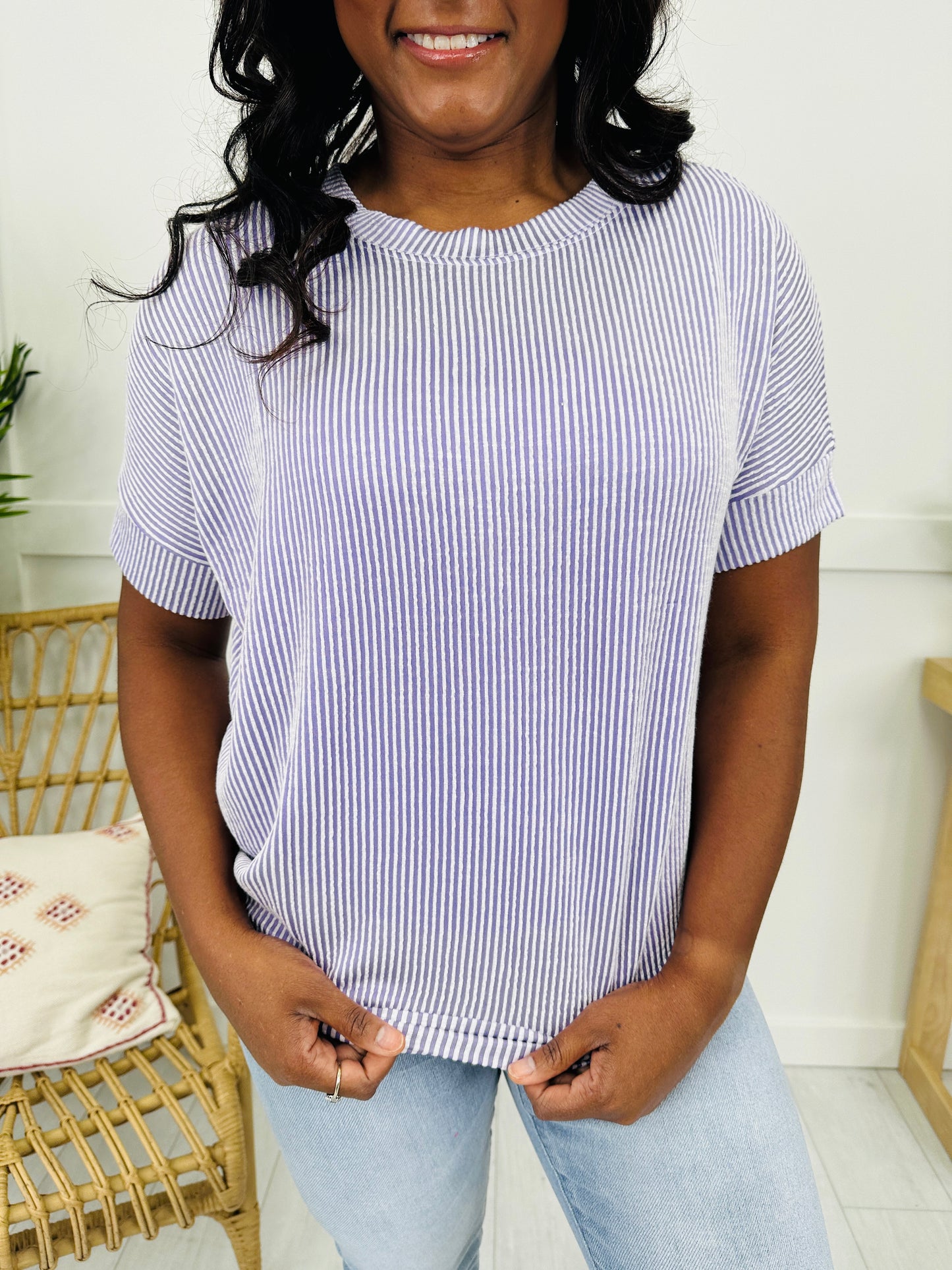 DOORBUSTER! Stripe Things First Top- Multiple Colors!