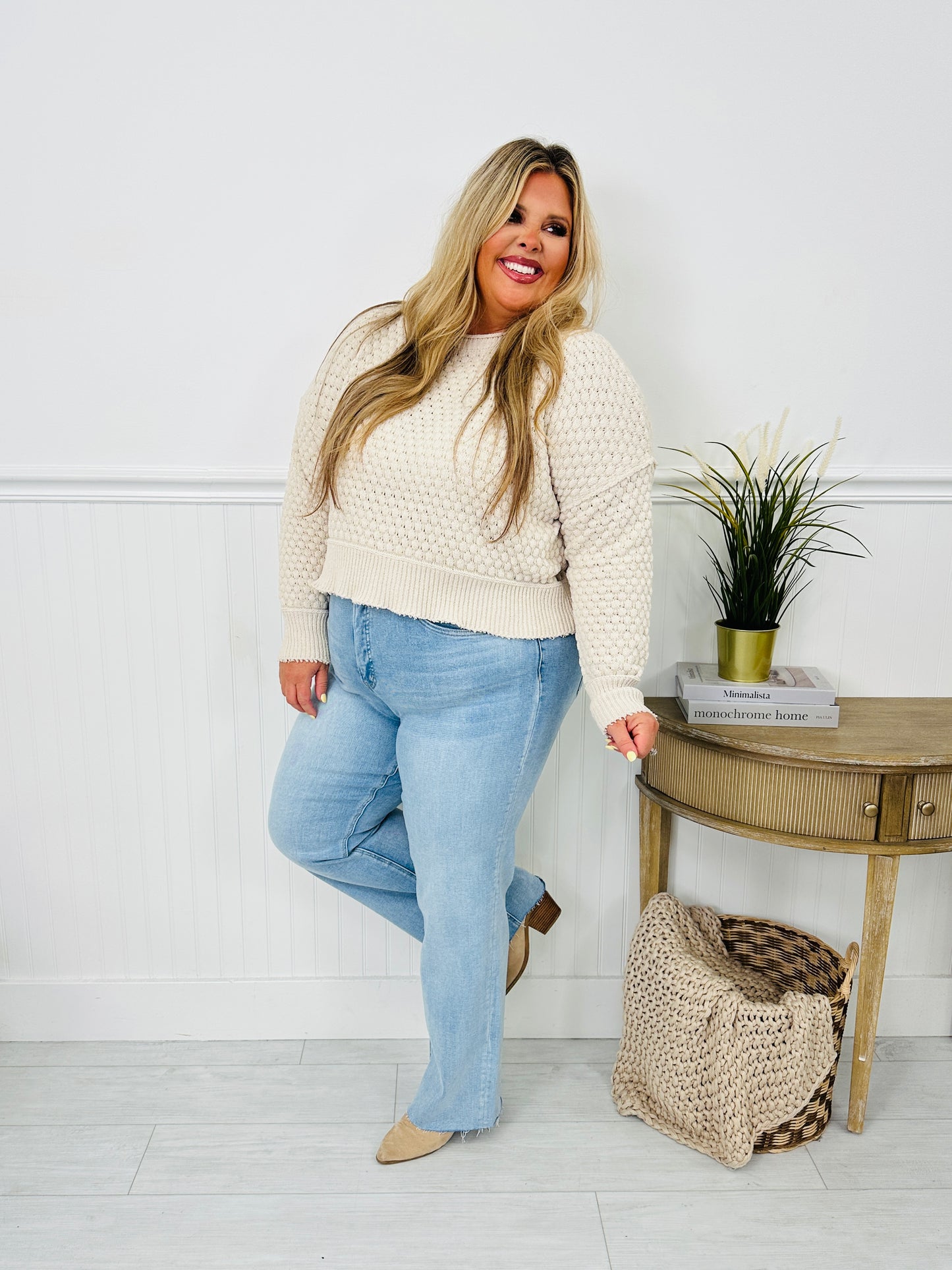 Feeling Brand New Slim Wide Leg Tummy Control Jeans