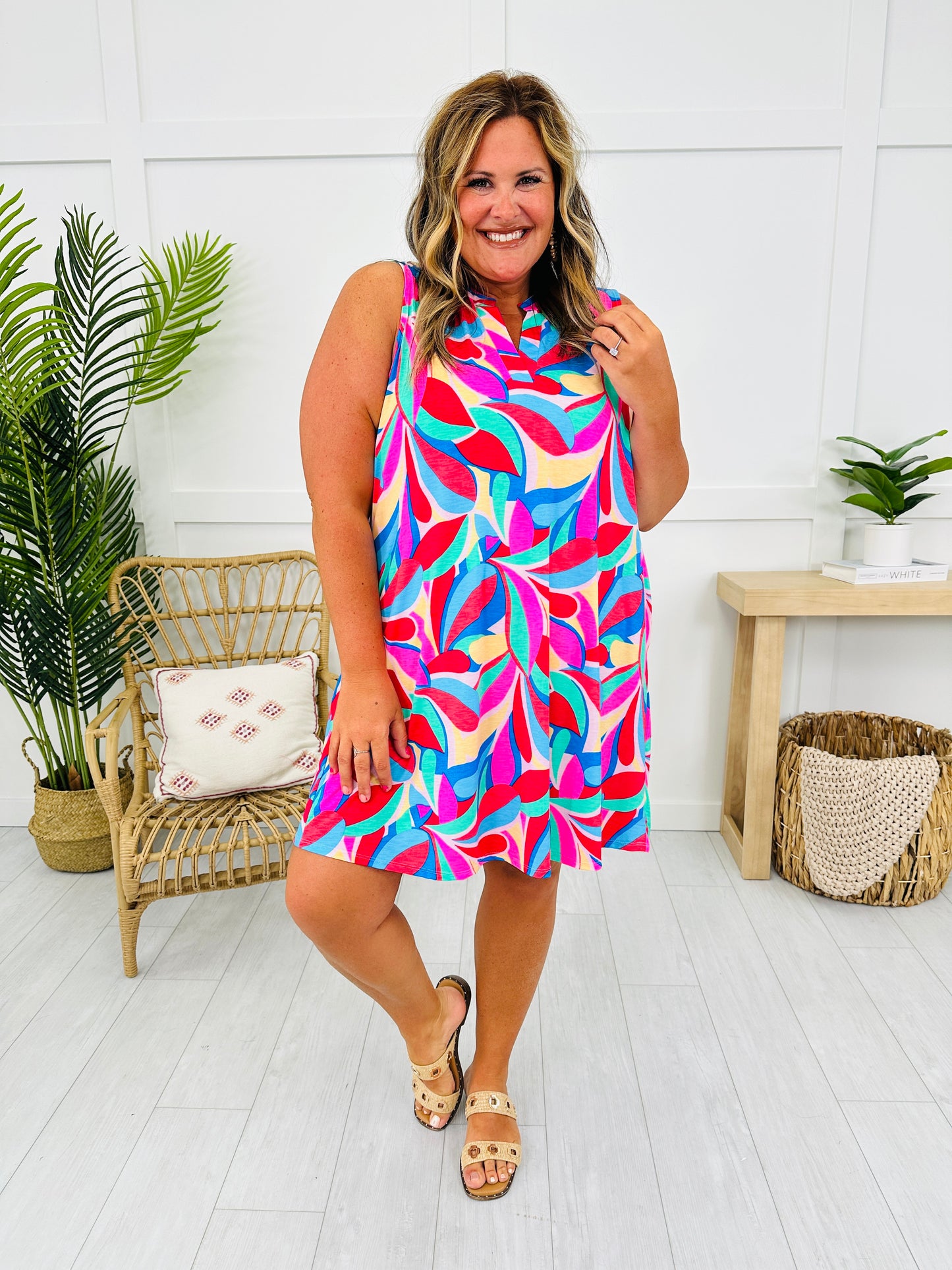 Palms And Plans Dress in Honolulu Print