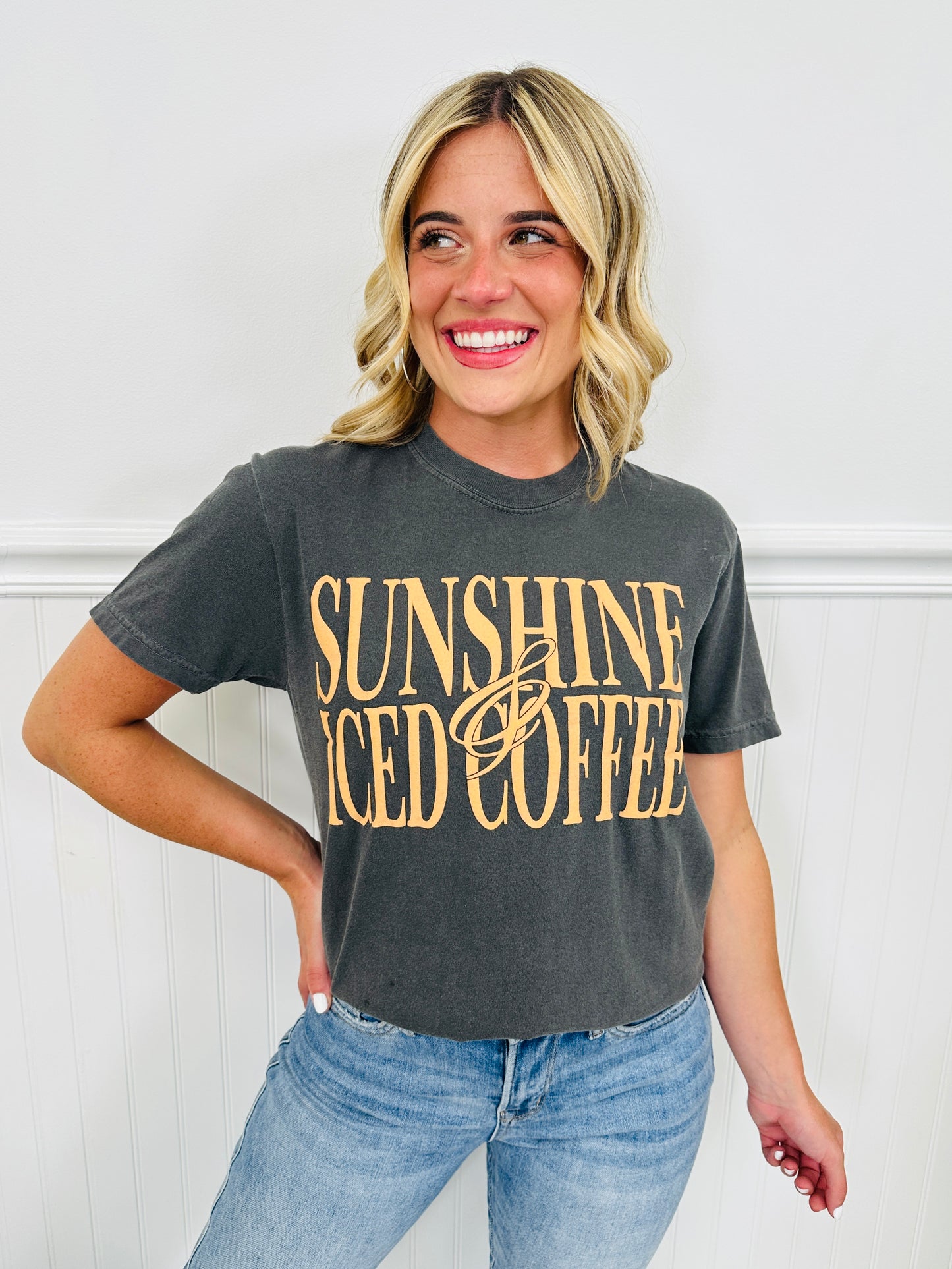 Sunshine & Iced Coffee Graphic Tee- Multiple Colors!