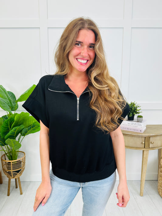 Zip Up The Comfort Top In Multiple Colors