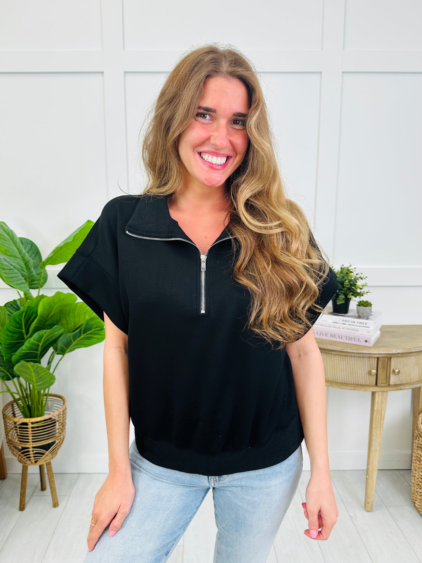 Zip Up The Comfort Top In Multiple Colors