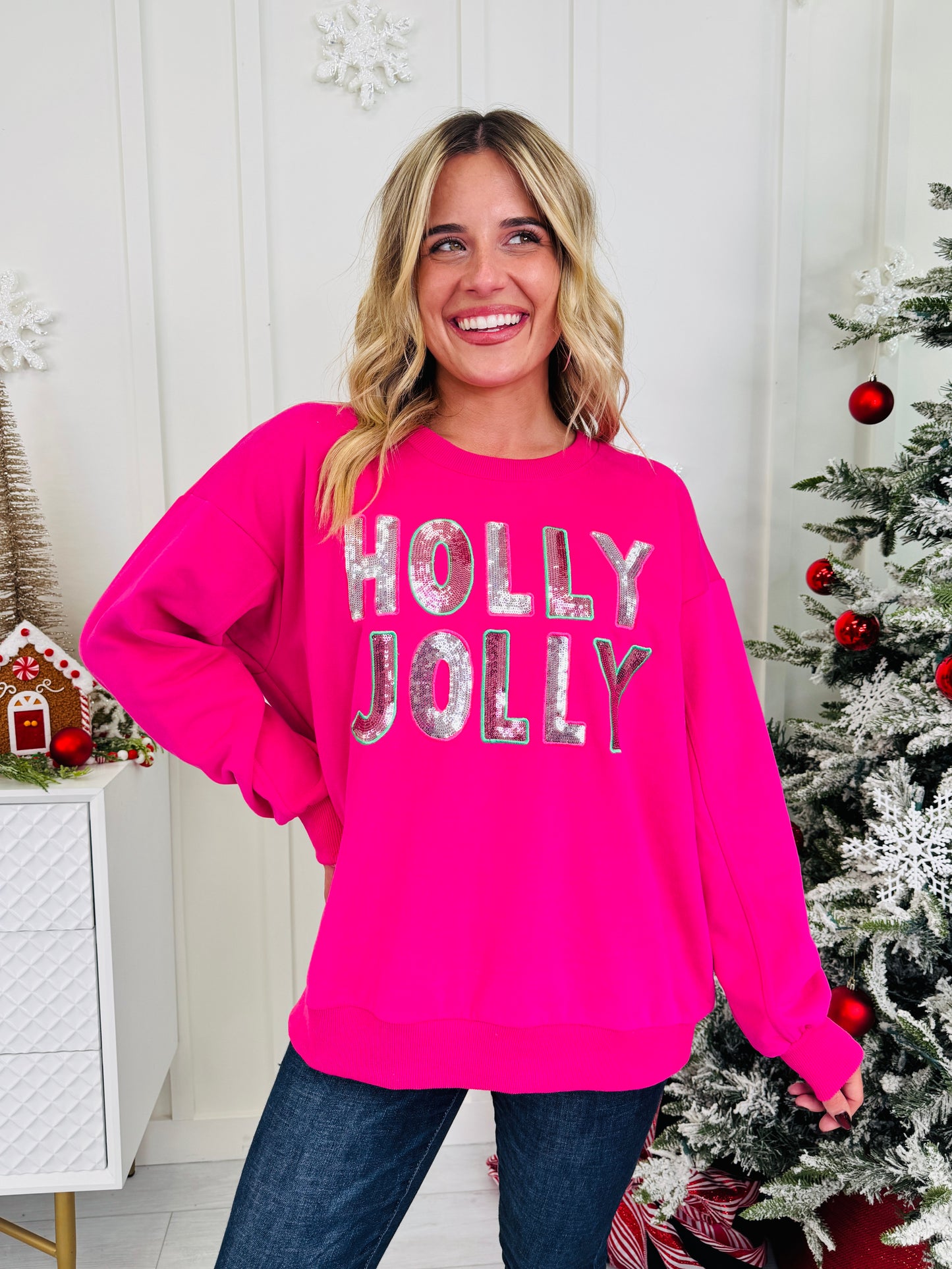 Holly, Jolly, and Sparkle Pullover