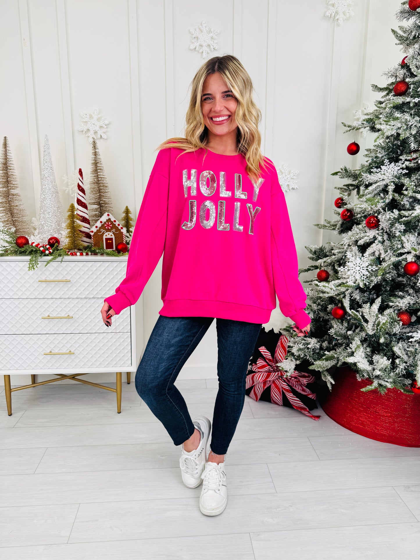 Holly, Jolly, and Sparkle Pullover