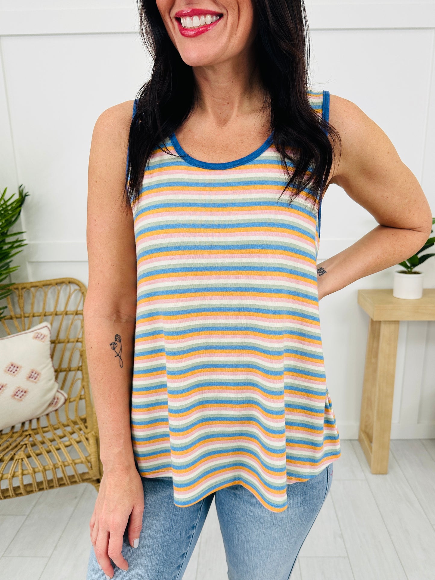 Sunday Stride Tank in Blue/Orange