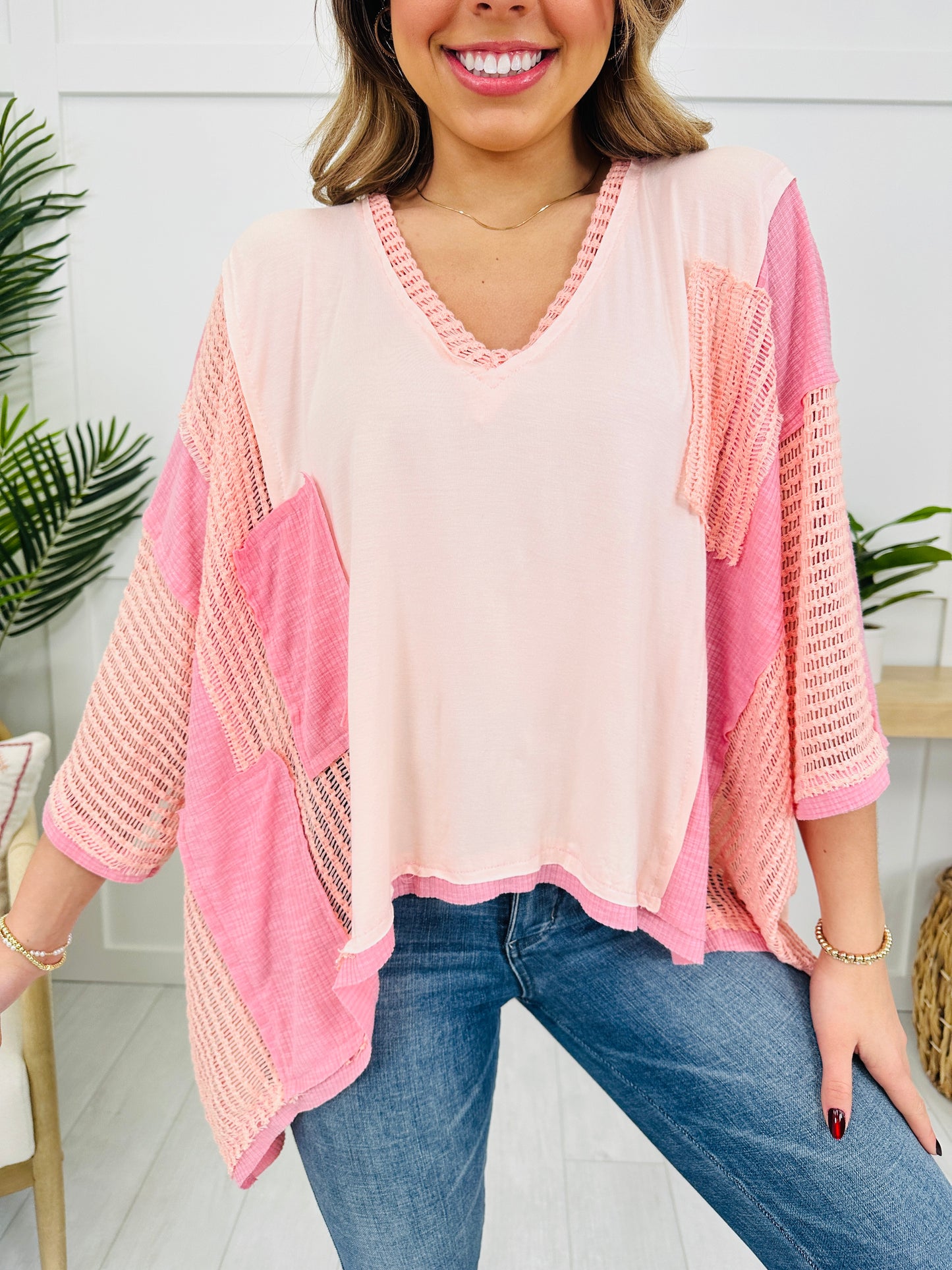 Airy Elegance Top In Peach Blush