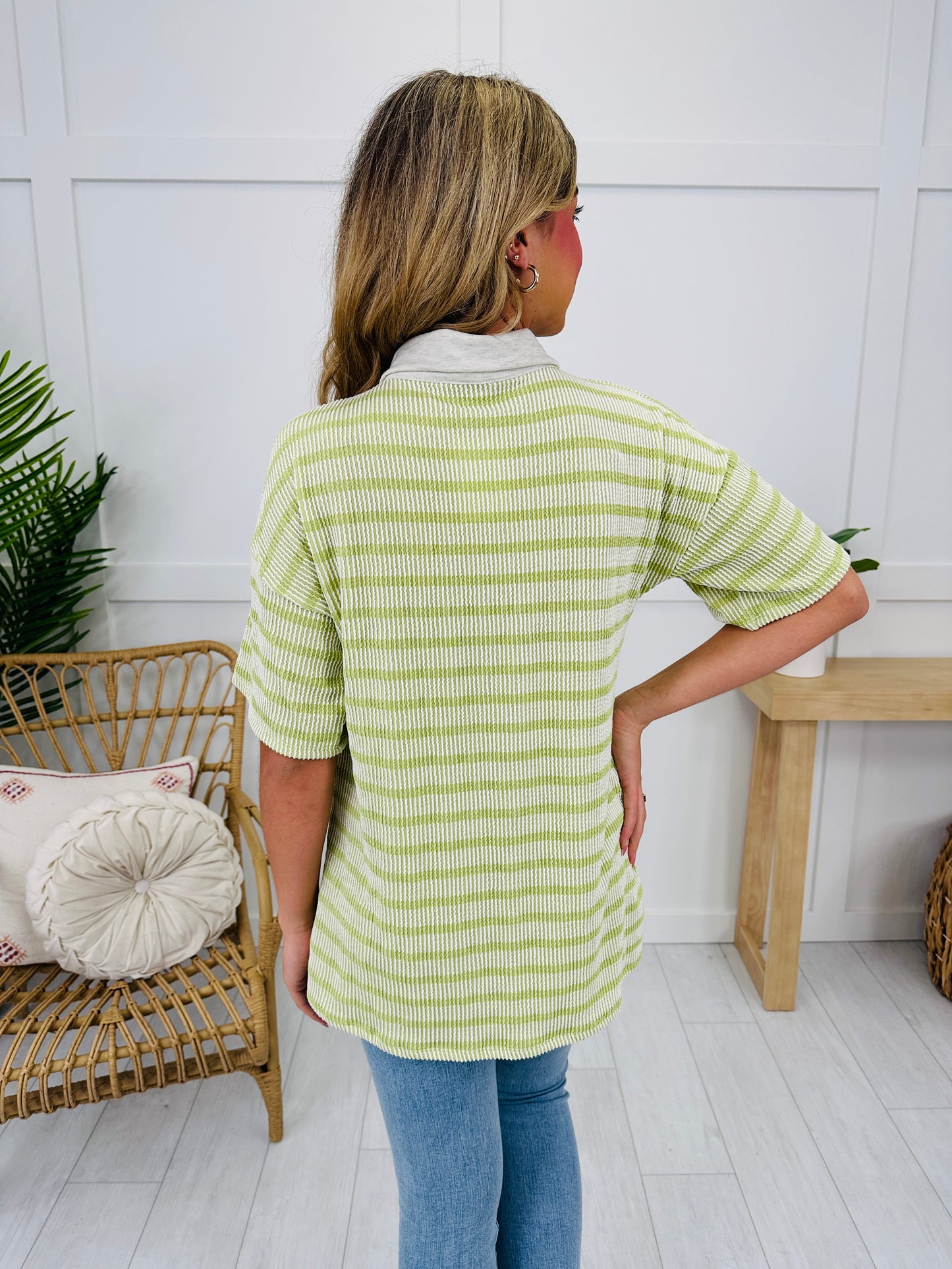 Citrus Twist Top in Off White/Lime